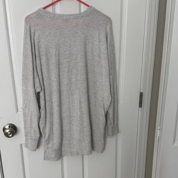 Aerie Oversized Soft Gray Knit Top - Picture 3 of 6